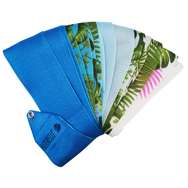 Ribbon Pastorelli Luxury Archè Leaves 5m (Blue - Sky blue - White)